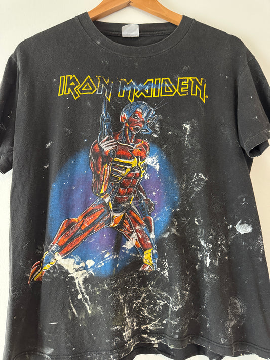 1987 Paint Splatter Iron Maiden Band Tee (M)