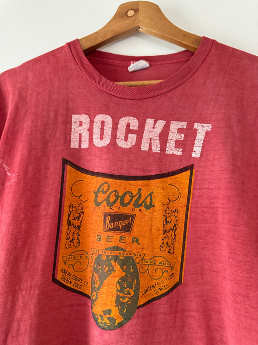 70s Champion "Rocket" Faded Red Tee (M)