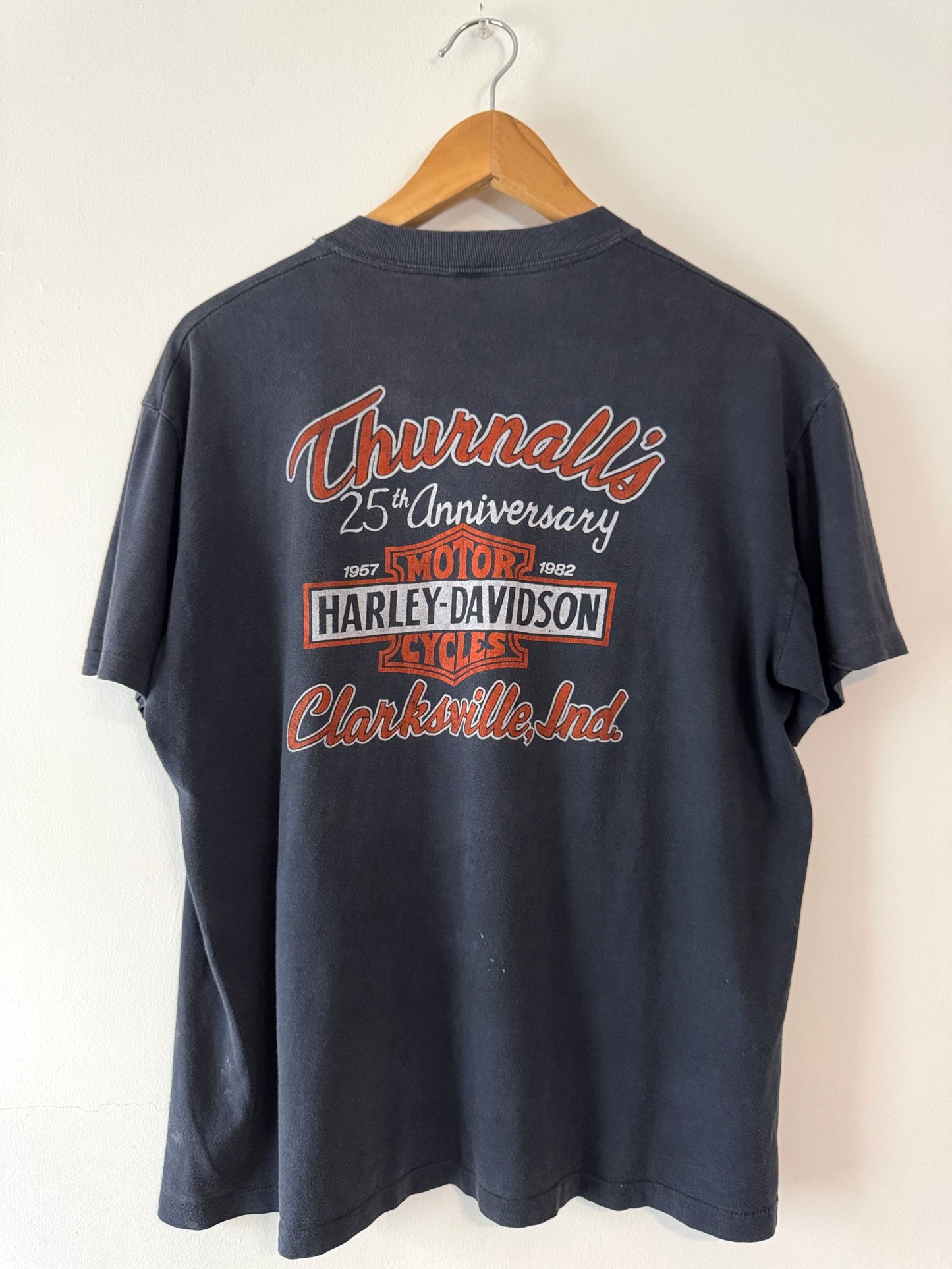 1982 Harley Rider Faded Black Pocket Tee (L/XL)