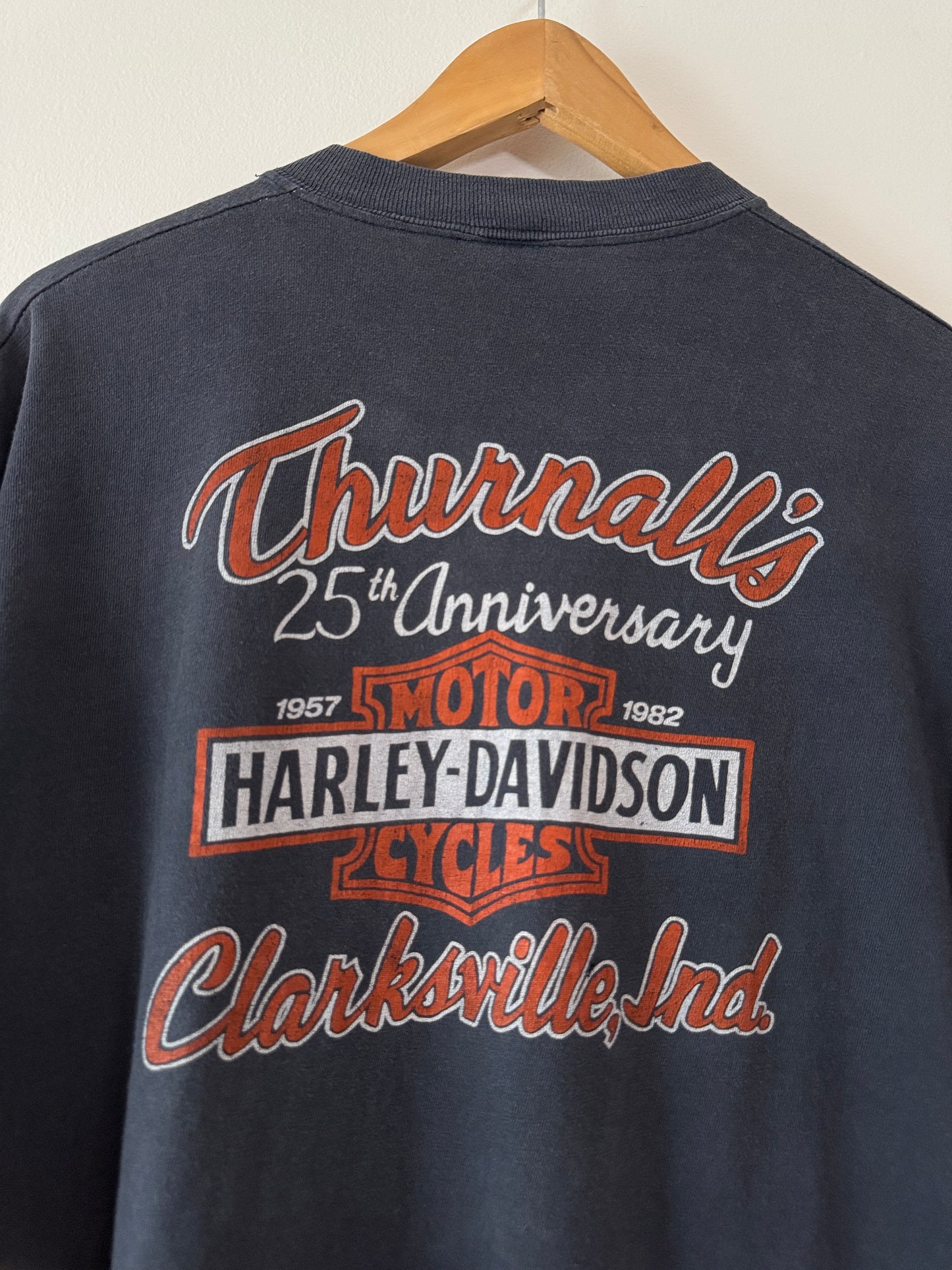 1982 Harley Rider Faded Black Pocket Tee (L/XL)