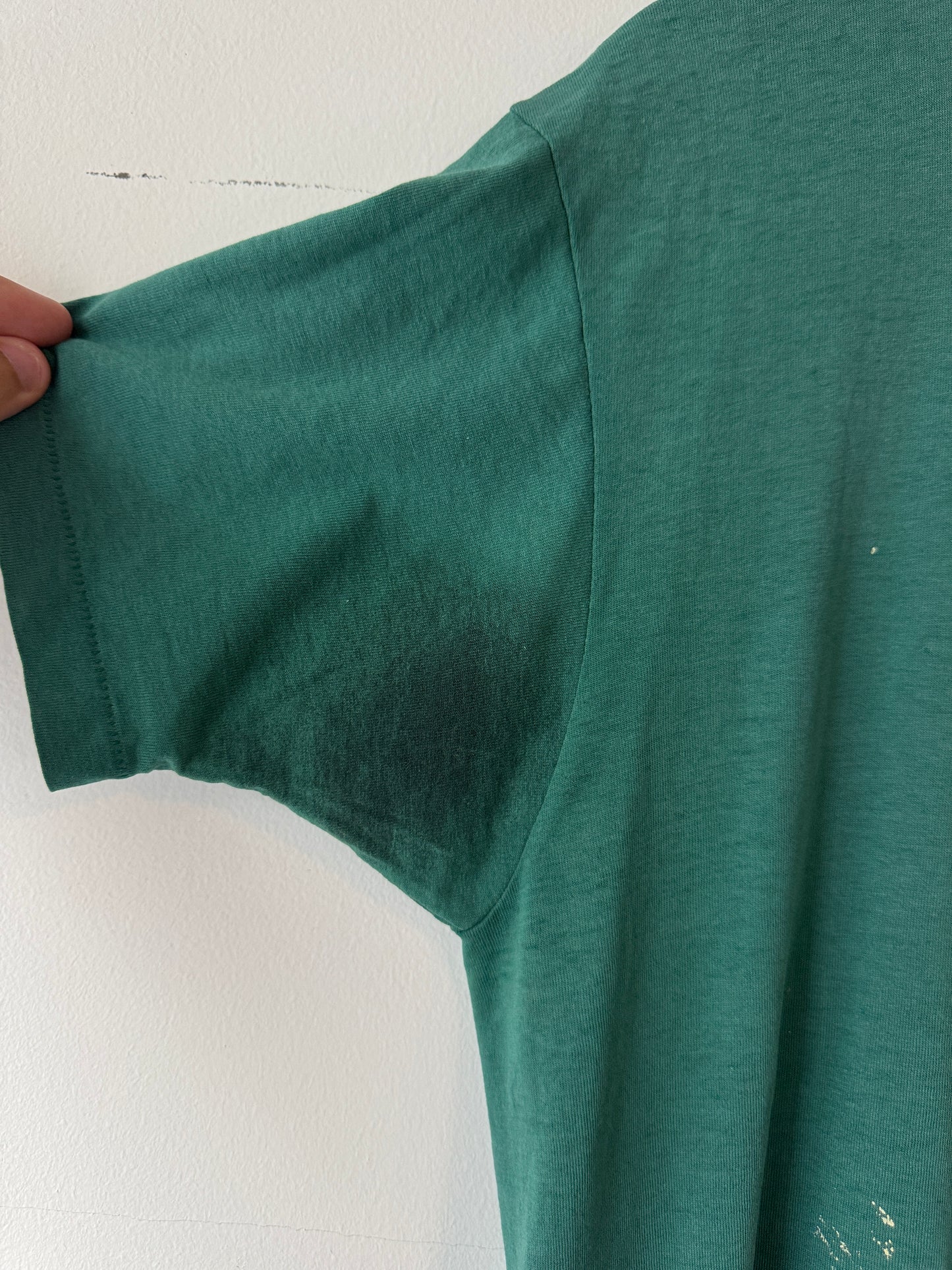80s FOTL Green Distressed Blank Pocket Tee (L)