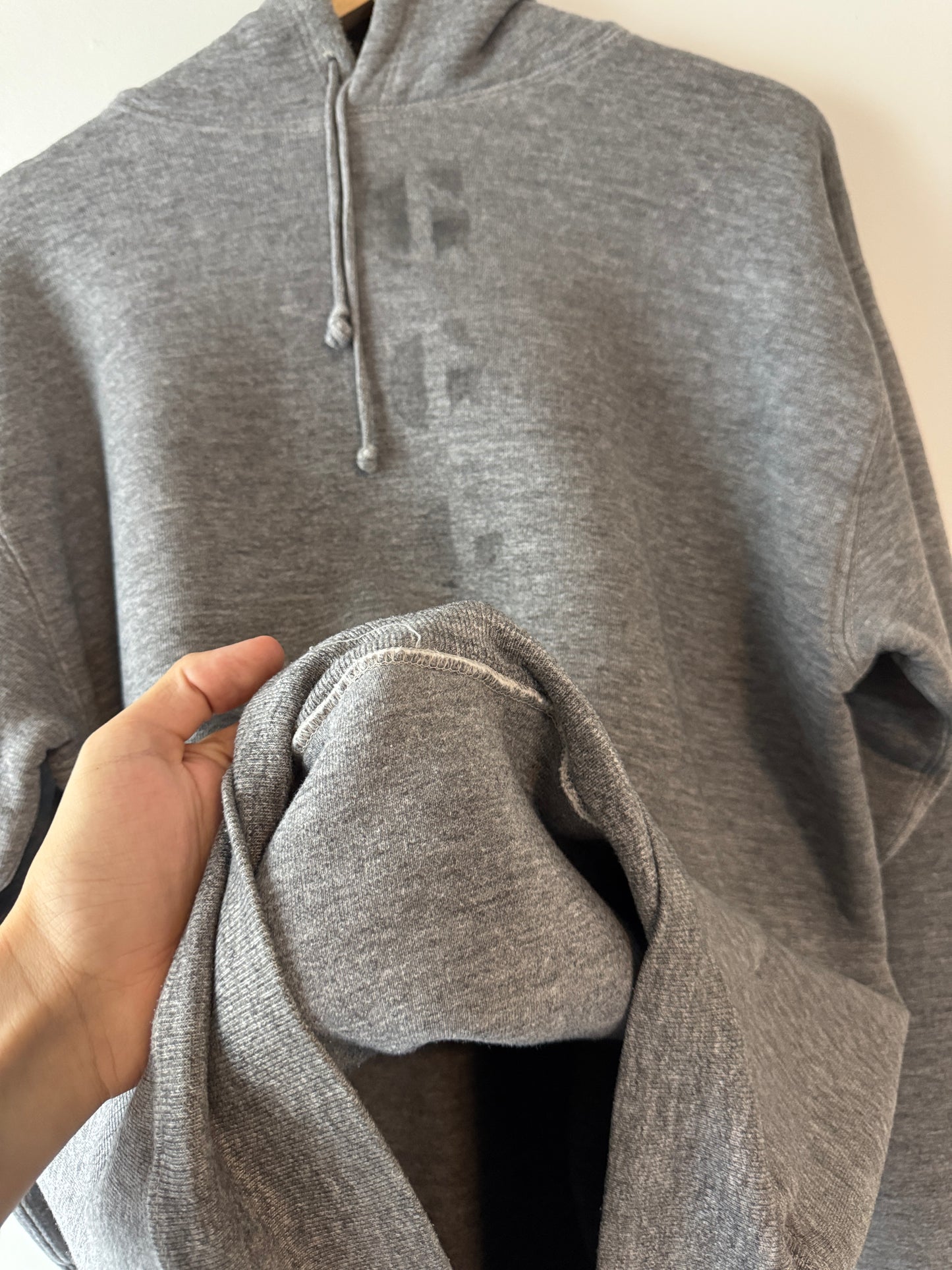 1970s Double Face "GGG" Stencil Gray Hoodie (XL)