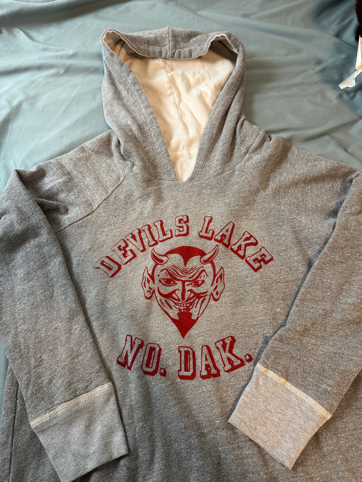 1960s Devil Face Two-tone Double Face Hoodie (L/XL)