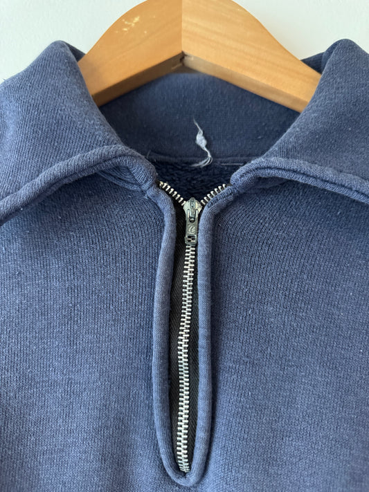 60s Navy Quarter Zip Sweatshirt (XL)