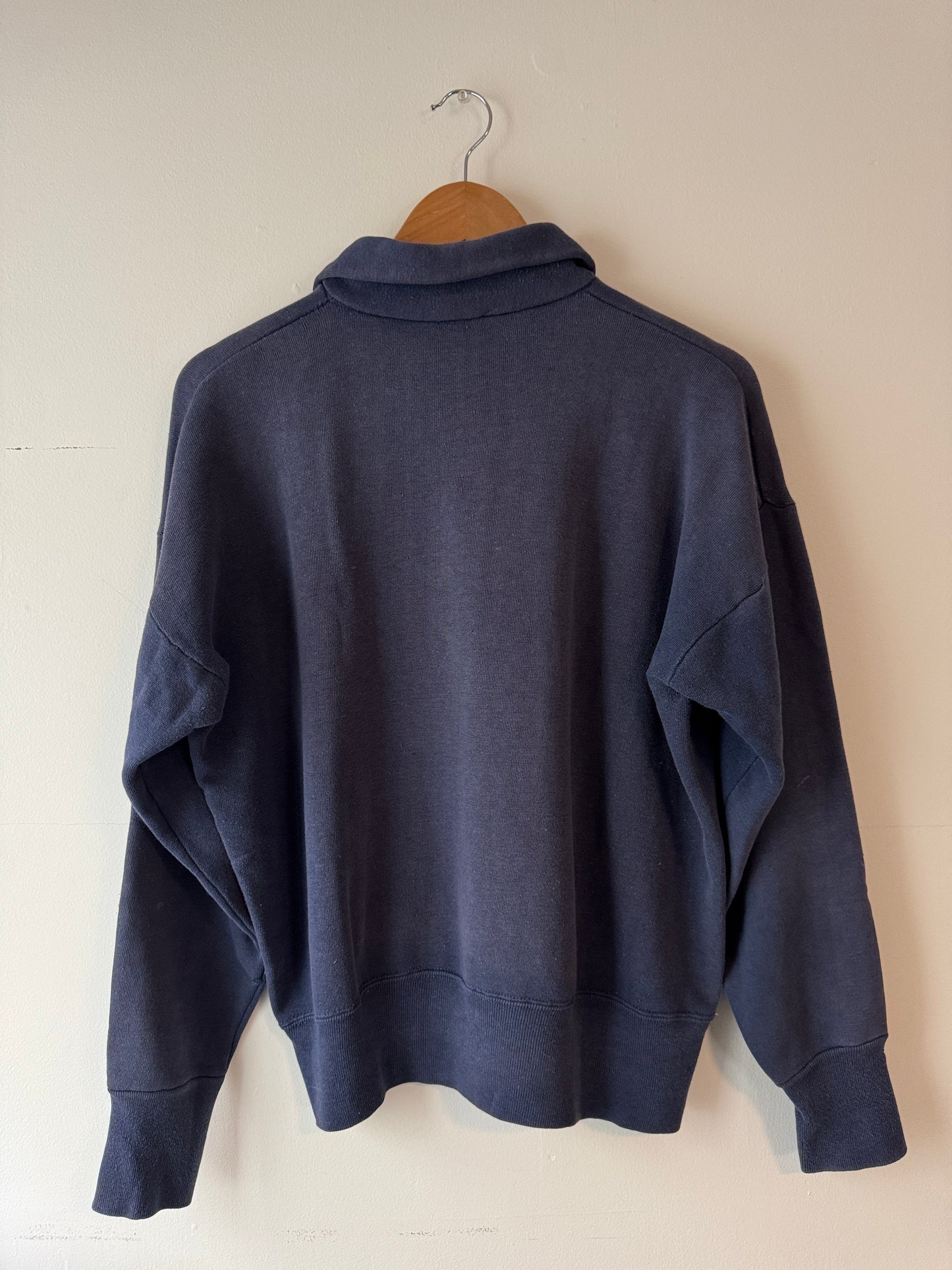 60s Navy Quarter Zip Sweatshirt (XL)
