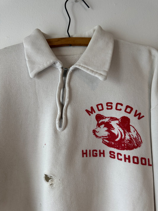 1960s Moscow High School Quarter Zip Sweatshirt (L/XL)