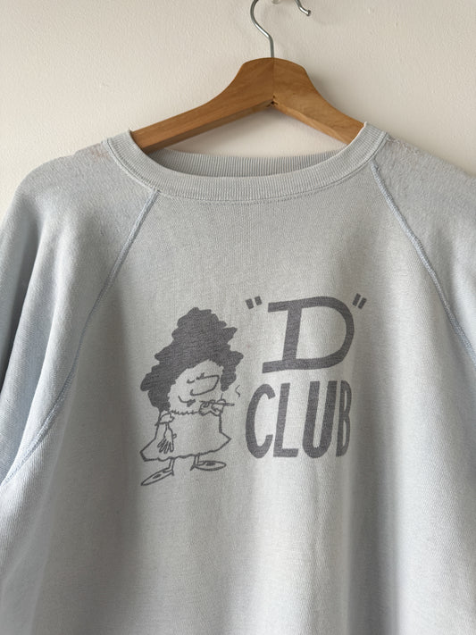 1960s/70s "D Club" Light Blue Sweatshirt (L/XL)