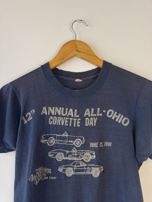 1981 Corvette Day Faded Navy Tee (S)