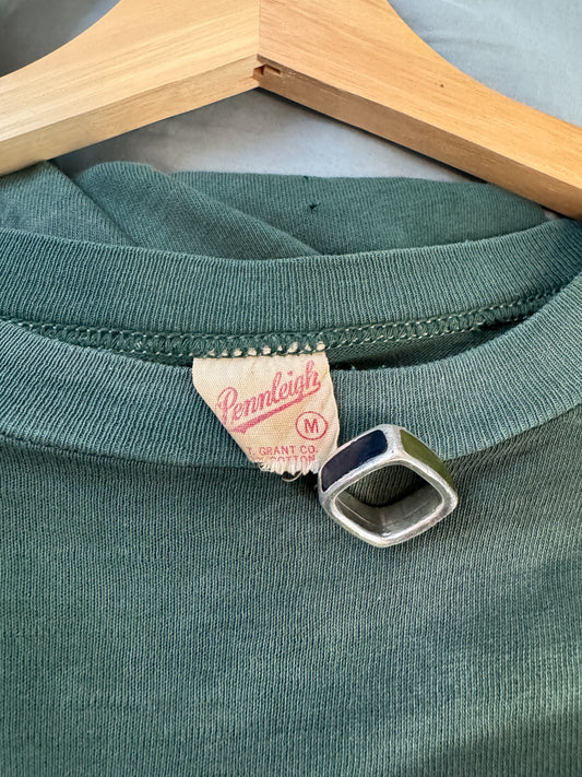 1960s Pennleigh Thrashed + Faded Green Pocket Tee (L)