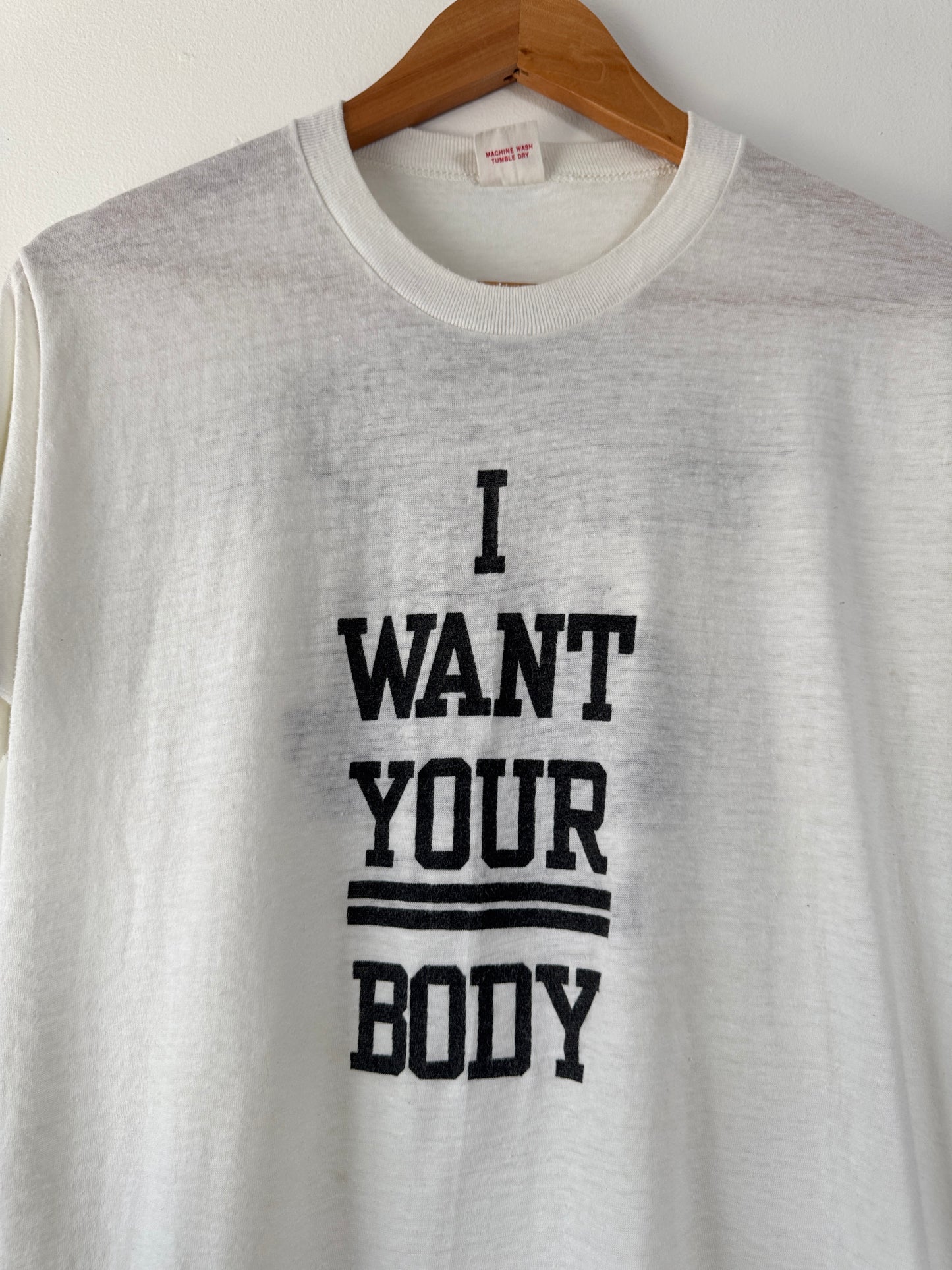 80s BVD "I Want Your Body" Auto Body Tee (L)