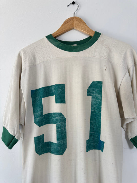 60s Pro Knitwear Green + White "51" Durene Jersey (M)