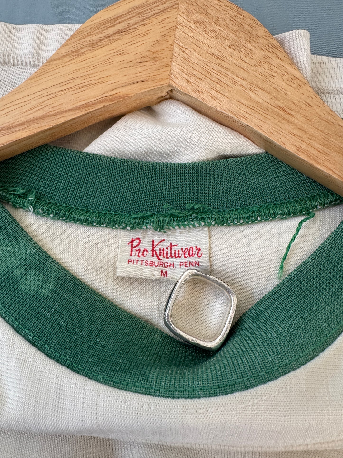 60s Pro Knitwear Green + White "51" Durene Jersey (M)