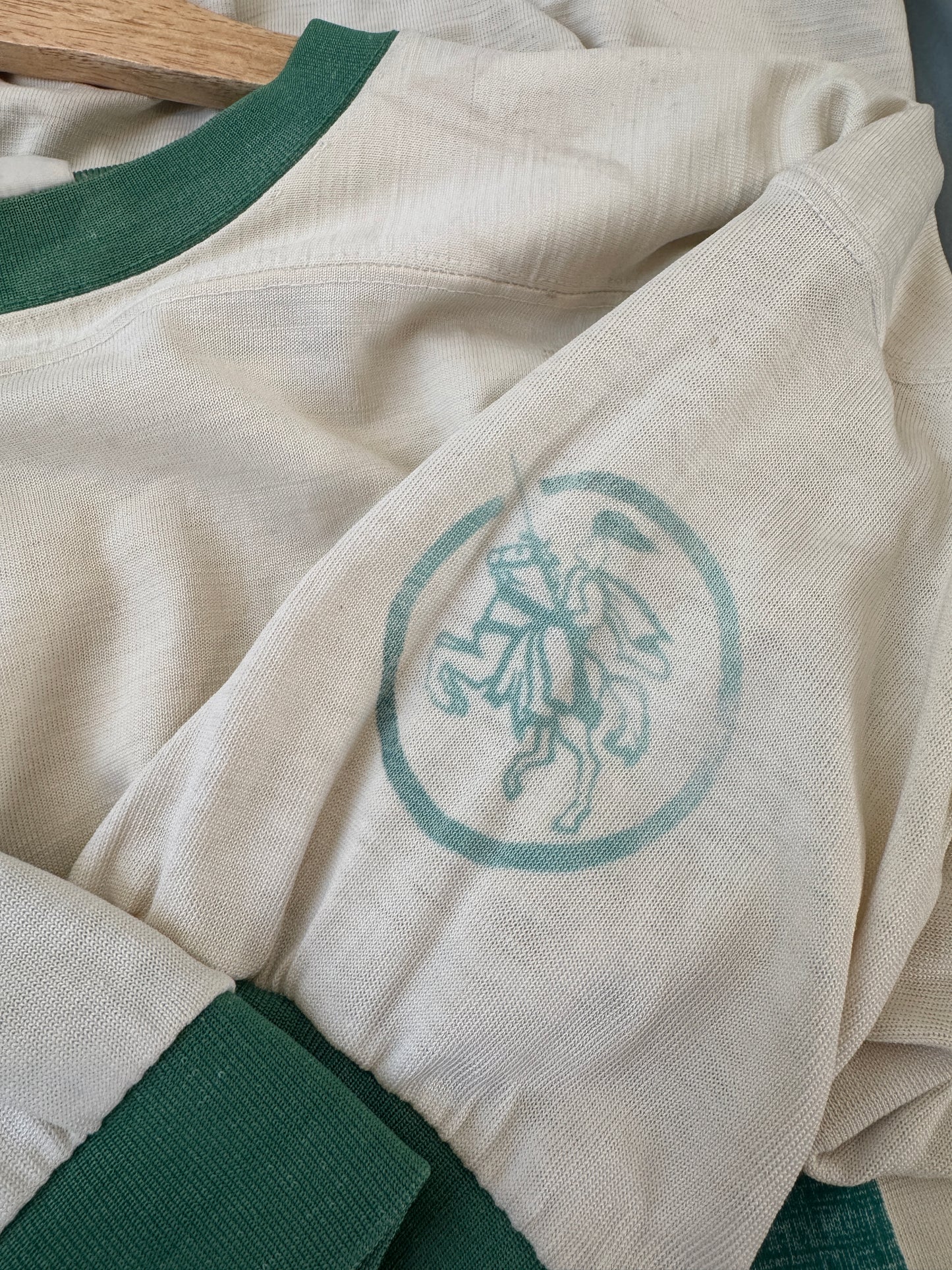 60s Pro Knitwear Green + White "51" Durene Jersey (M)