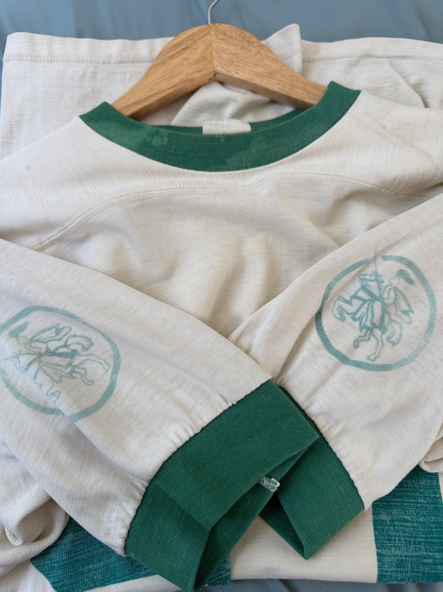 60s Pro Knitwear Green + White "51" Durene Jersey (M)