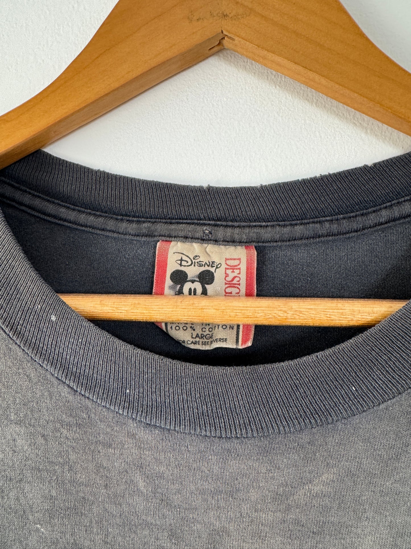 90s Thrashed + Faded Mickey Mouse Motorcycle Tee (L)