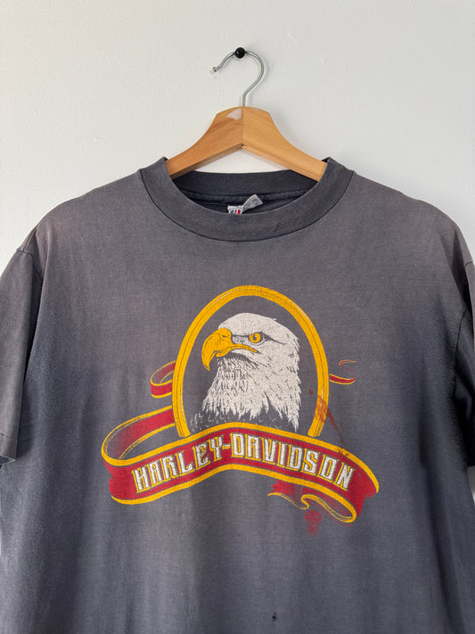 1983 Haley Davidson Eagle "Flagstaff Arizona" Faded Black Tee (L)