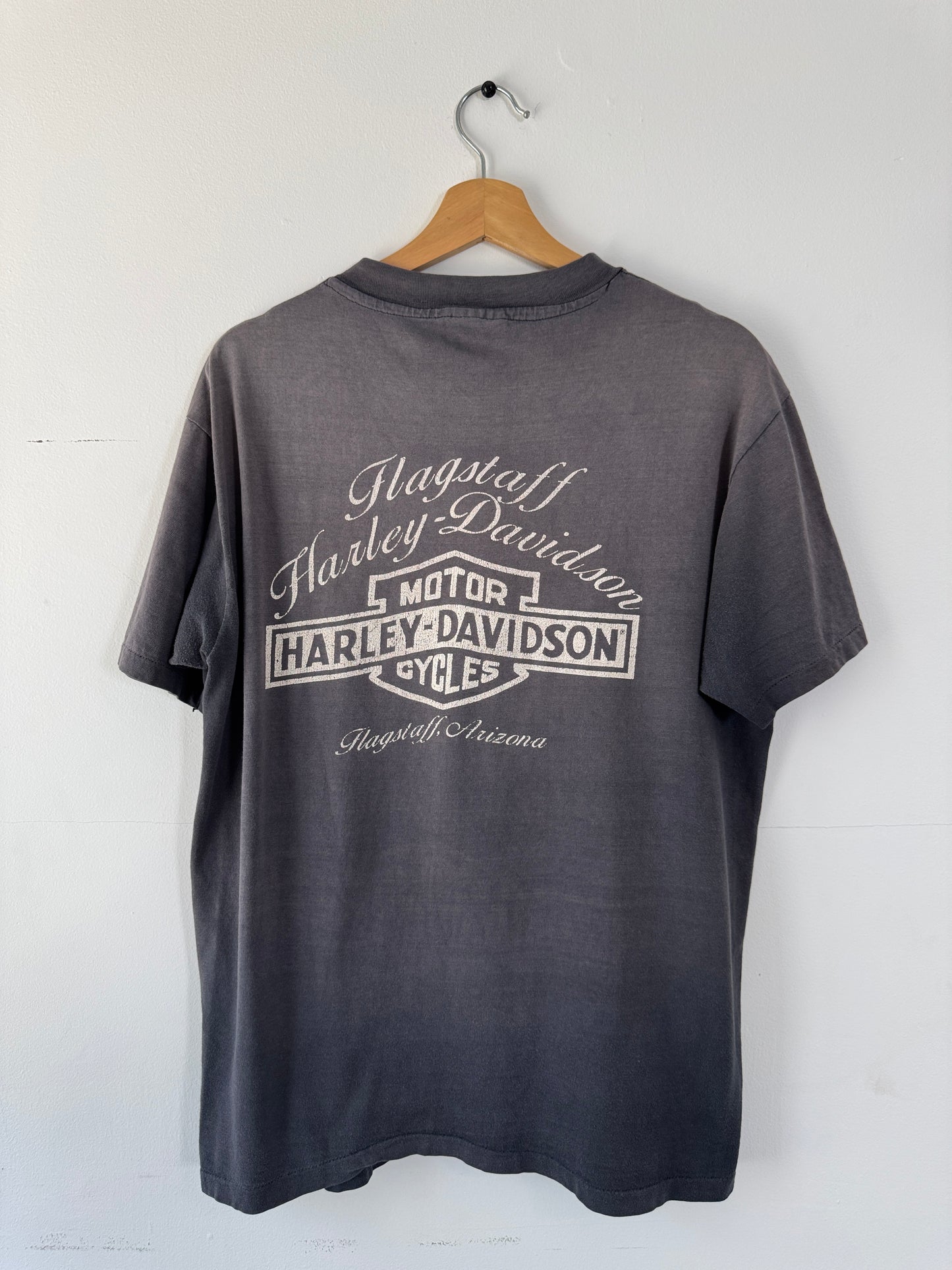 1983 Haley Davidson Eagle "Flagstaff Arizona" Faded Black Tee (L)