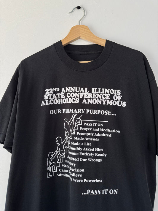 90s Alcoholics Anonymous Conference Black Tee (XL)