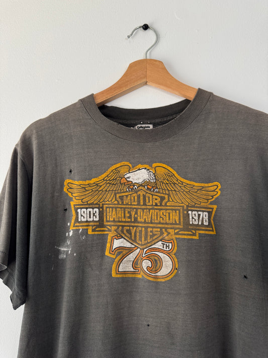 1978 Harley Davidson "Las Vegas Nevada" Faded Black Tee (L)