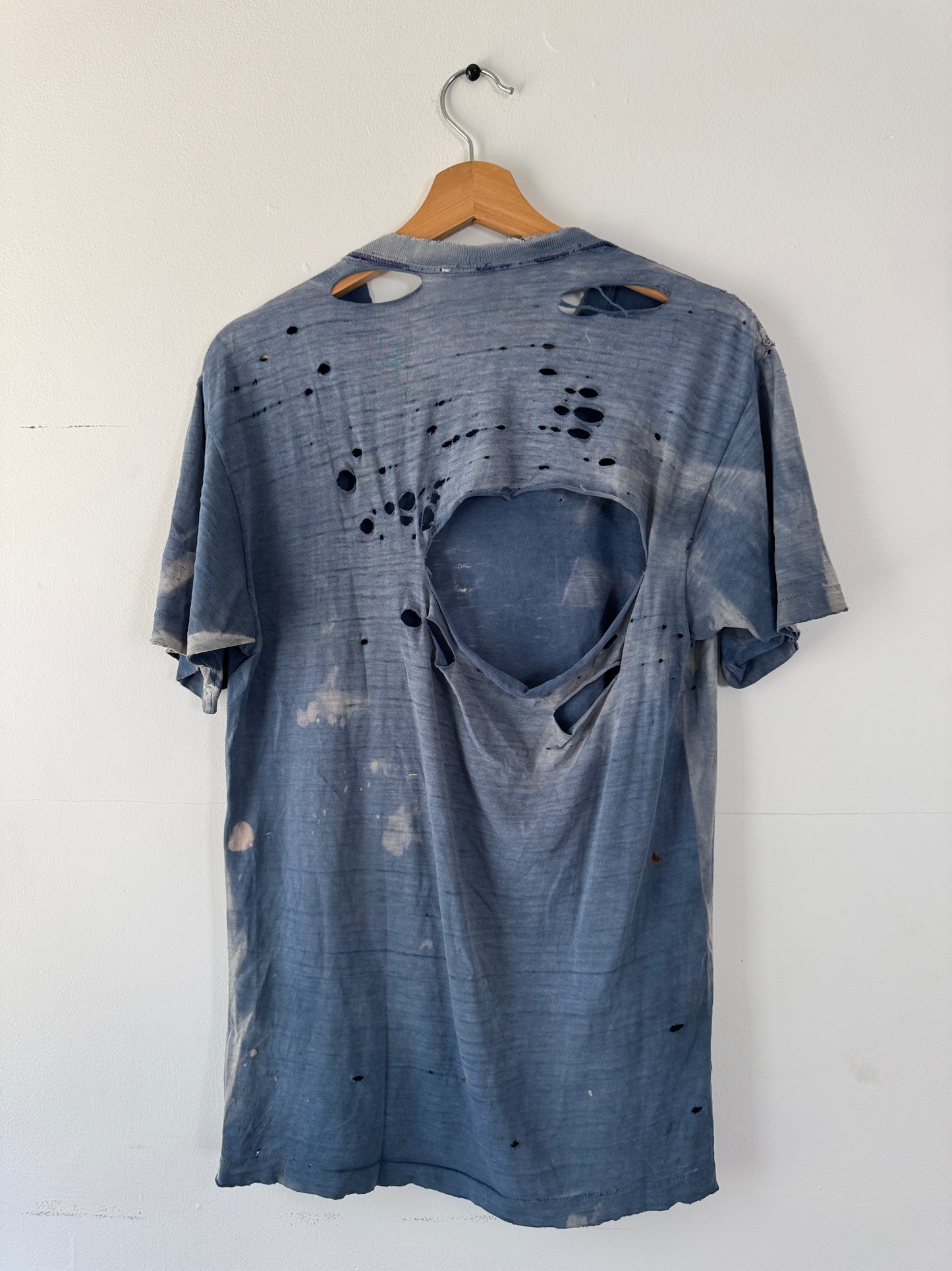 80s Extremely Thrashed + Faded Blue Pocket Tee (M)