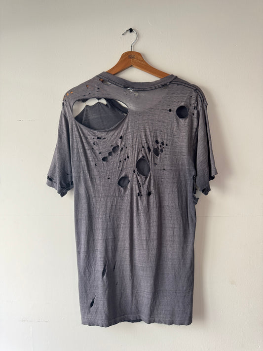 90s Thrashed Faded Navy Blank Pocket Tee (M)