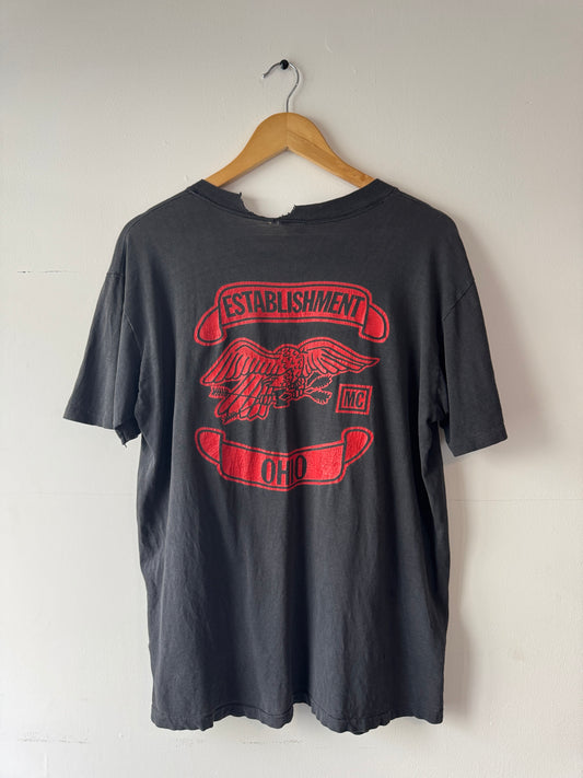 70s Black "Establishment MC" Pocket Tee (XL)