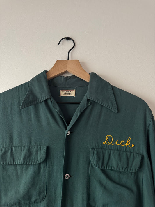 1950s Arrow Green Gab Chainstitch Shirt (L)