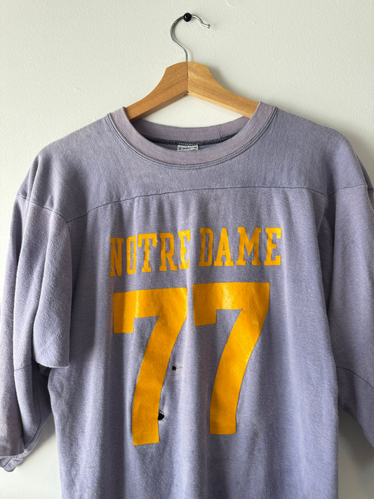 70s Champion Notre Dame Extremely Faded Cotton Jersey (M)