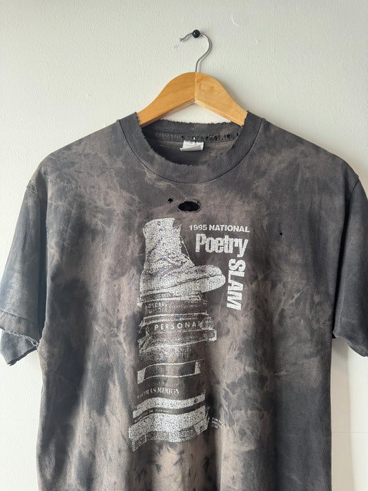 1995 National Poetry Slam Extremely Faded + Thrashed Black Tee (L)