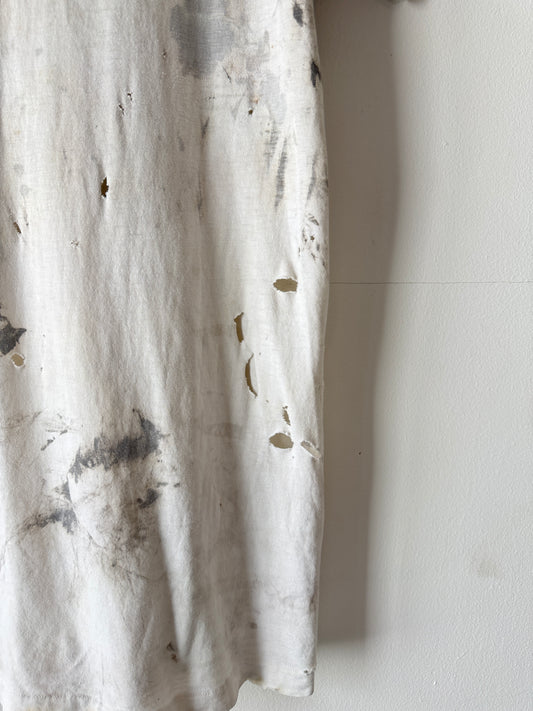 80s Jockey Thrashed + Painted White Blank Tee (M)