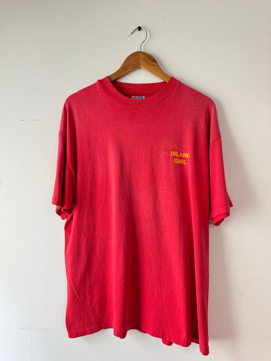 90s Island Girl Faded Red Tee (XL)