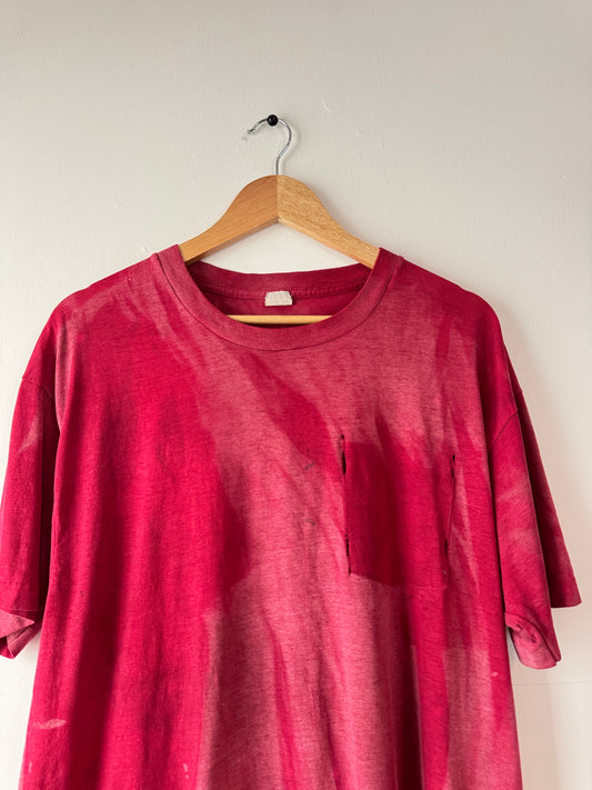 80s Ghost Pocket Faded Maroon Blank Tee (XL)