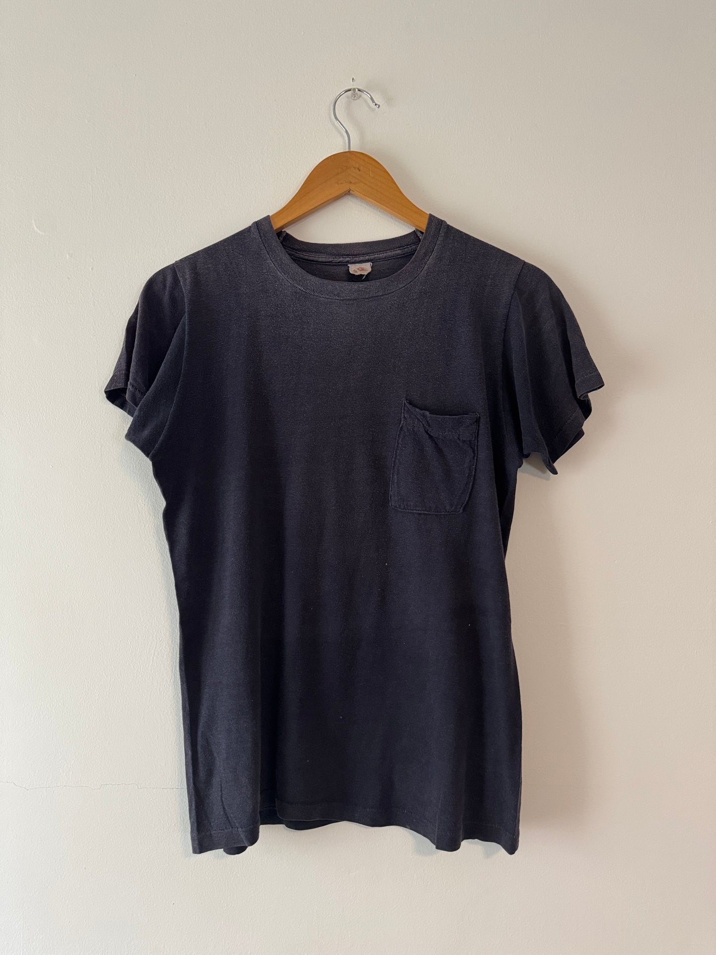 70s FOTL Yamaha Wheels Faded Navy Pocket Tee