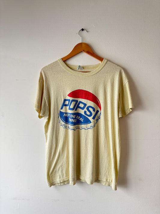 70s “Popsi” Pepsi Parody Yellow Tee size L