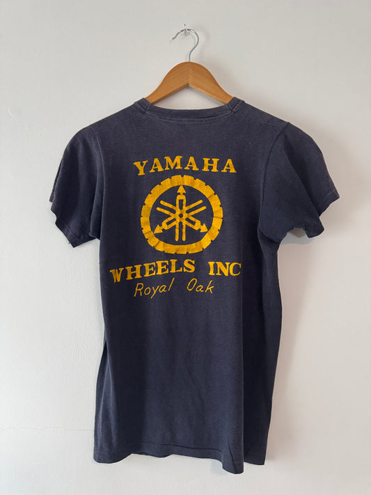 70s FOTL Yamaha Wheels Faded Navy Pocket Tee