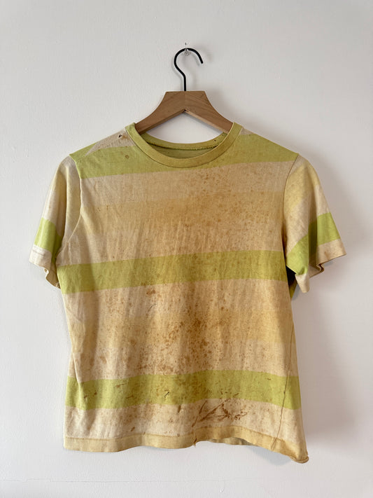 70s Thrashed Green Stripe Tee