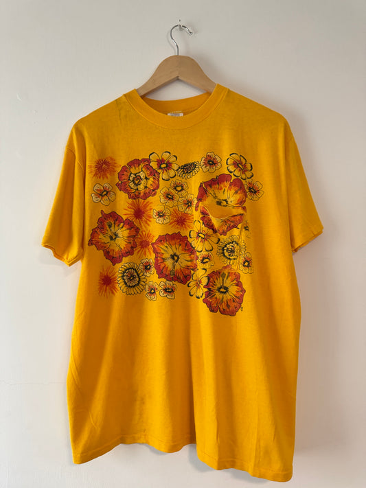 70s Hi-Cru Hawaiian Floral Pocket Tee (XL)