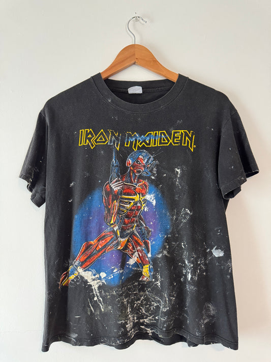 1987 Paint Splatter Iron Maiden Band Tee (M)