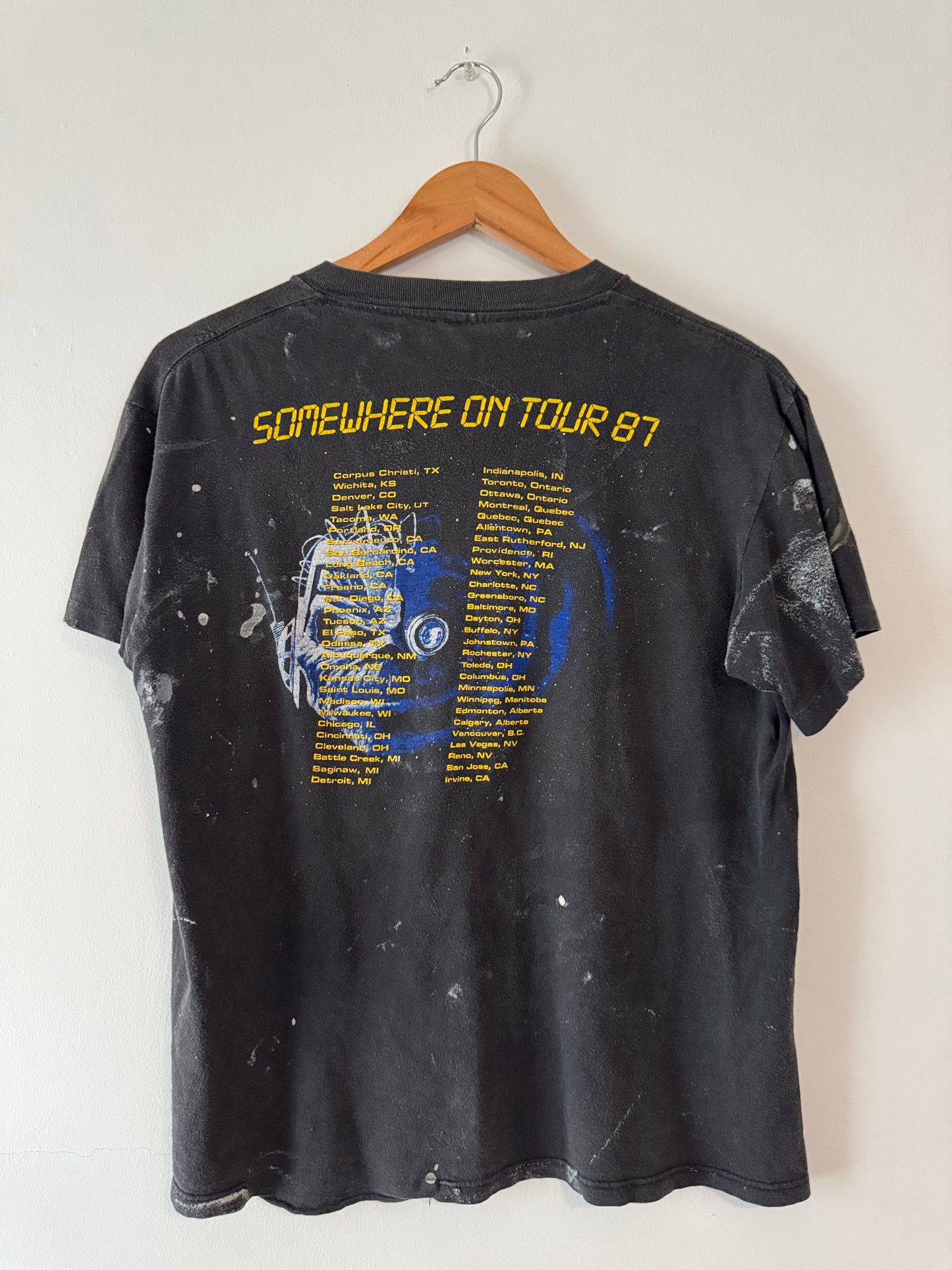 1987 Paint Splatter Iron Maiden Band Tee (M)