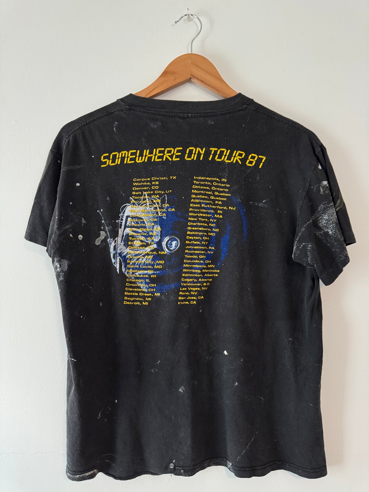 1987 Paint Splatter Iron Maiden Band Tee (M)