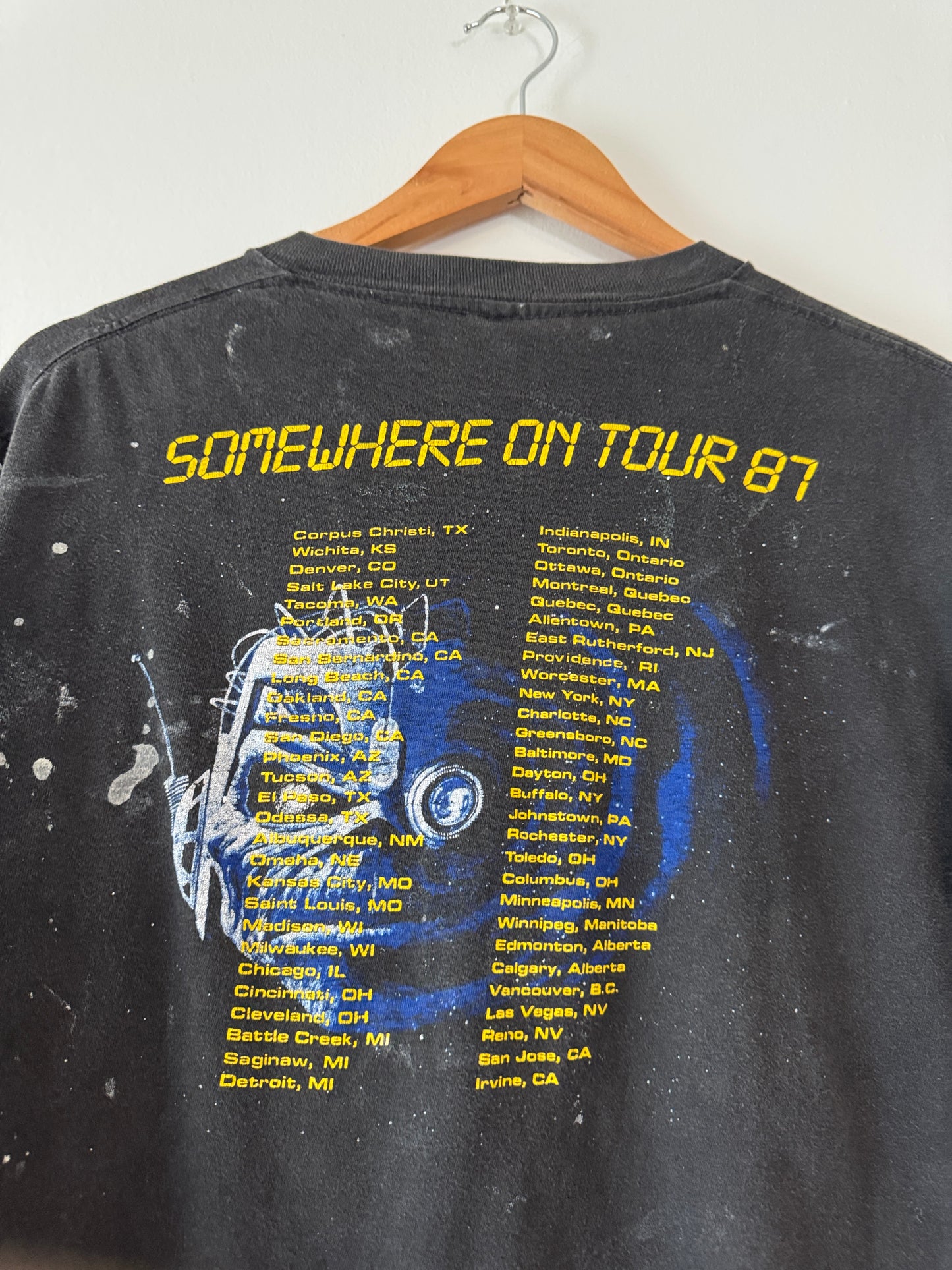 1987 Paint Splatter Iron Maiden Band Tee (M)