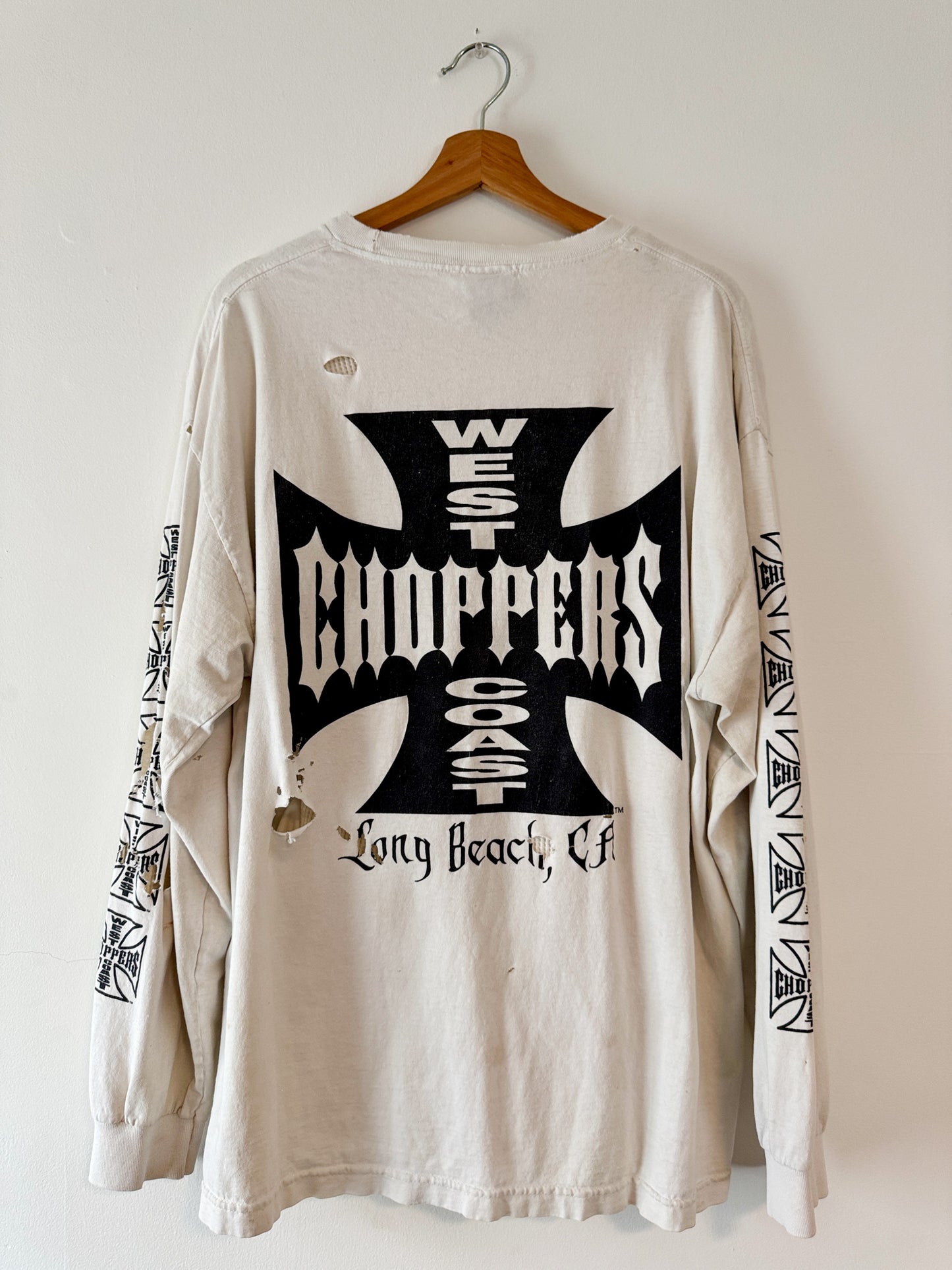 Thrashed West Coast Choppers White Longsleeve Tee (XL)