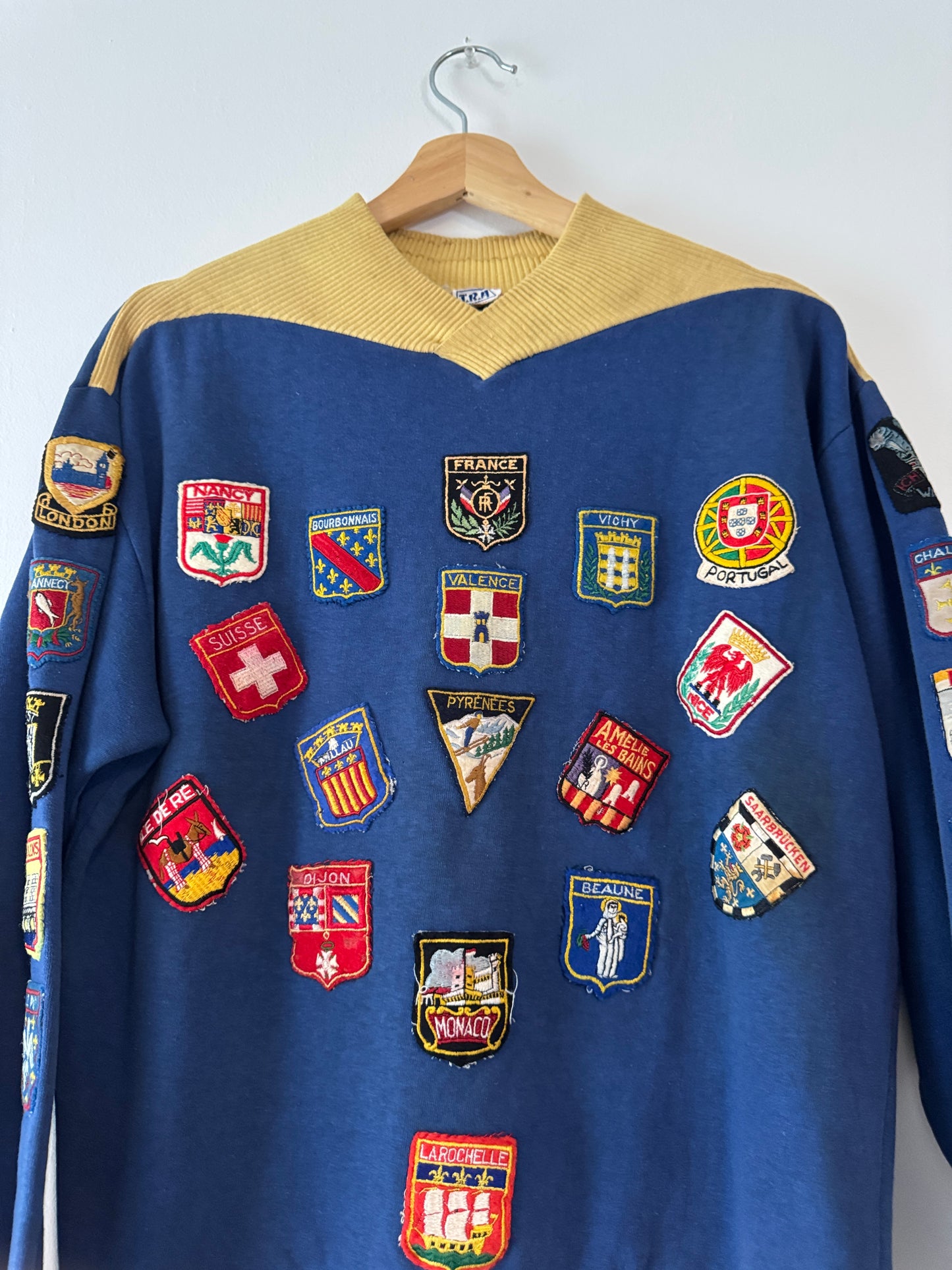 1960s Two-Tone France Patchwork Sweatshirt (L)