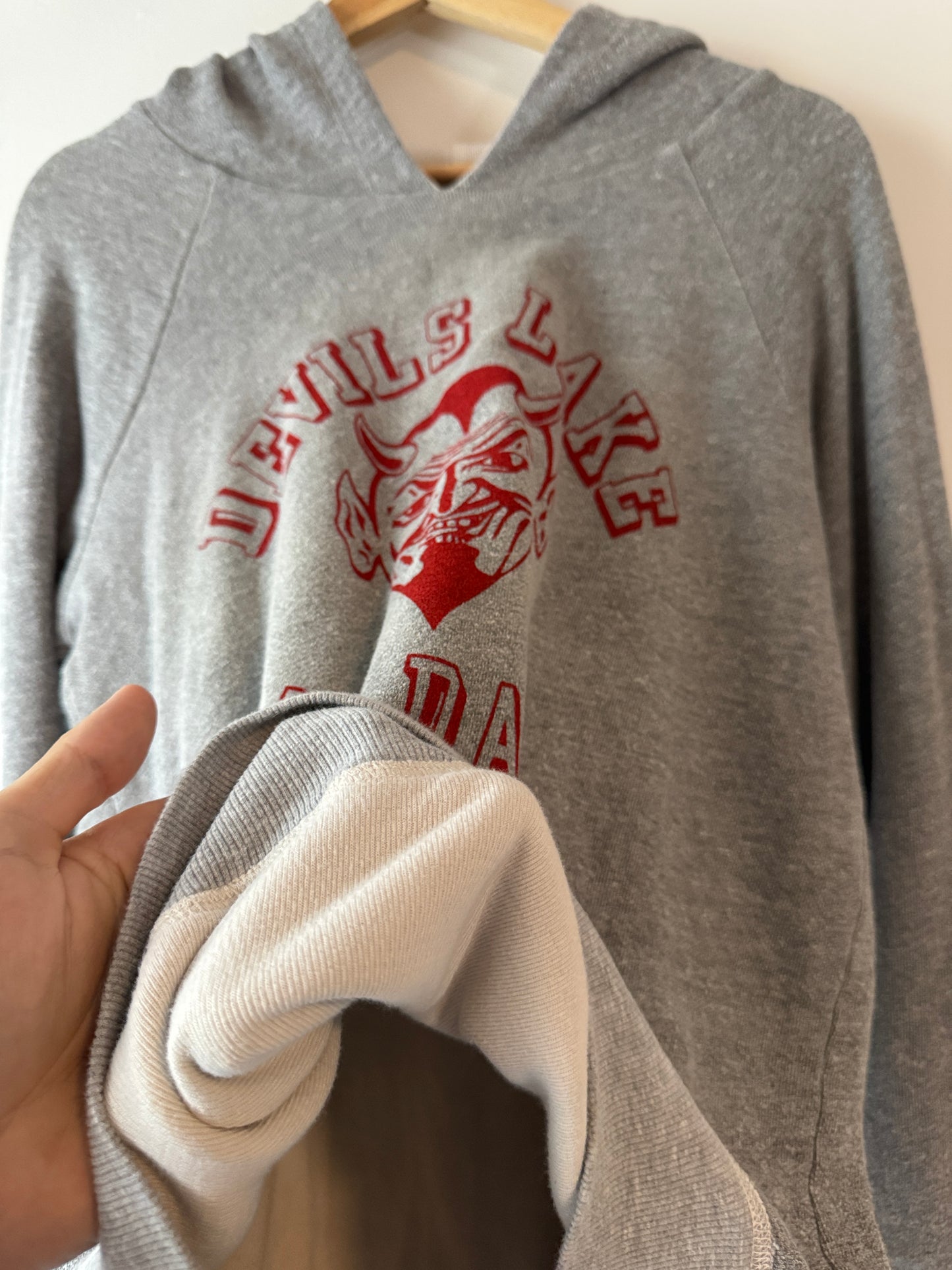 1960s Devil Face Two-tone Double Face Hoodie (L/XL)