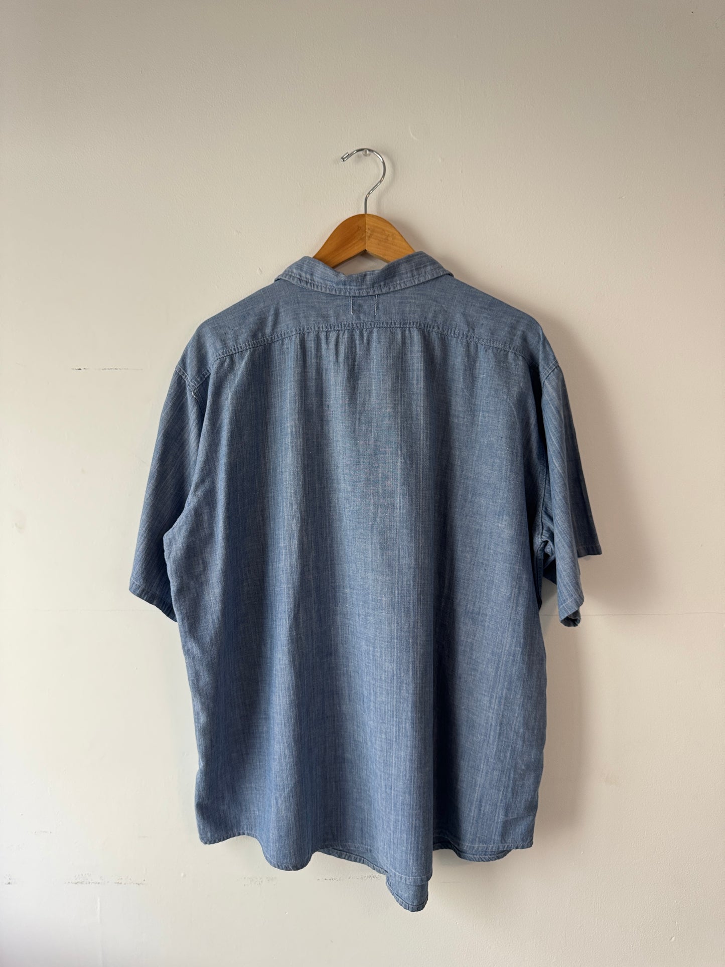 1950s "Beltex" Short Sleeve Chambray Shirt (XL)