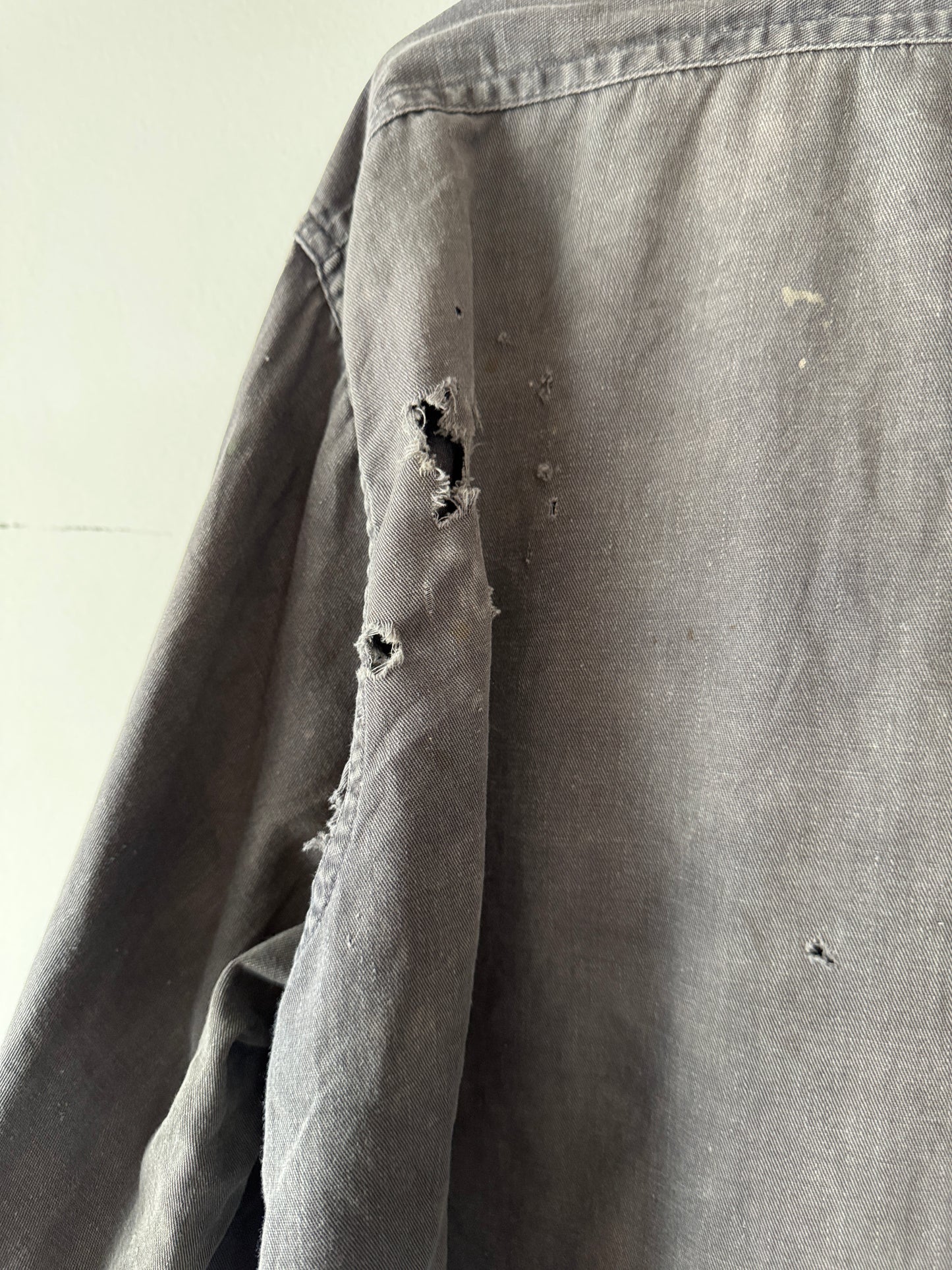 1960's Thrashed + Painted "Black" Work Shirt (XL)
