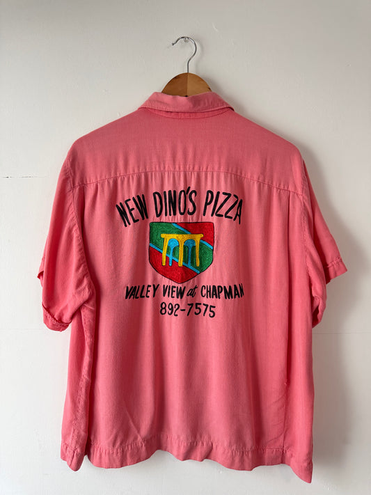 1960s Pink Chainstitch Bowling Shirt (XXL)