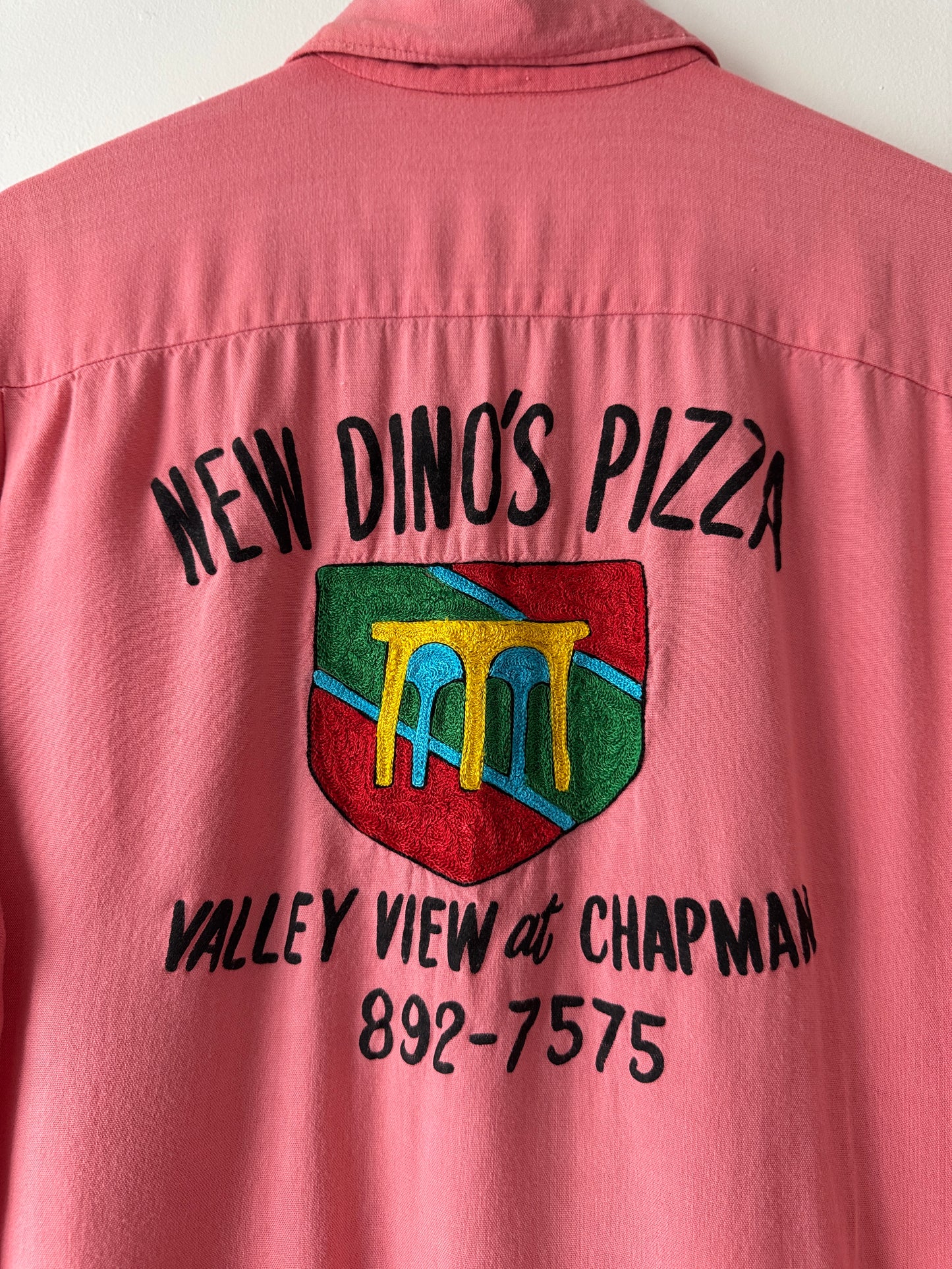 1960s Pink Chainstitch Bowling Shirt (XXL)