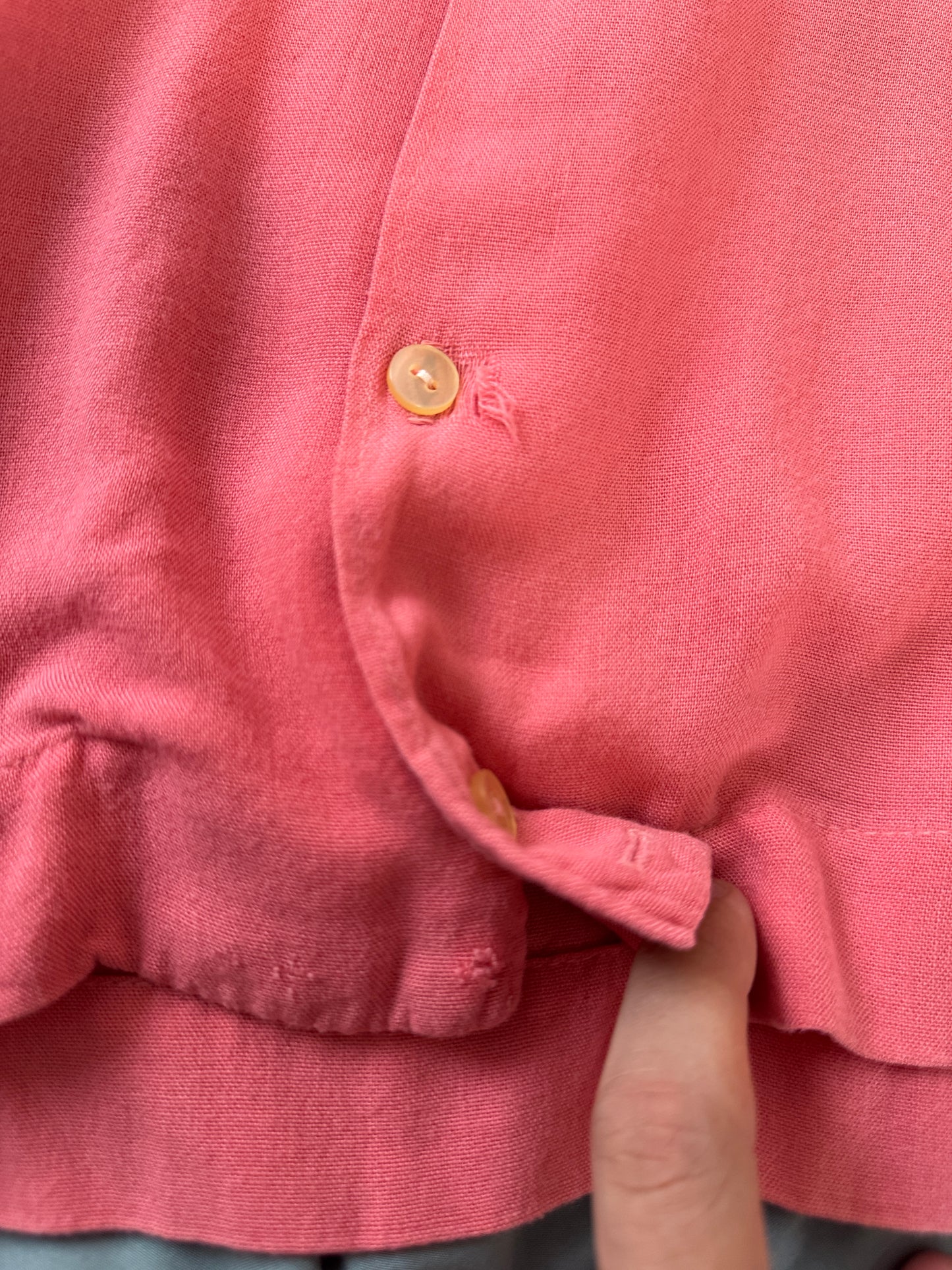 1960s Pink Chainstitch Bowling Shirt (XXL)