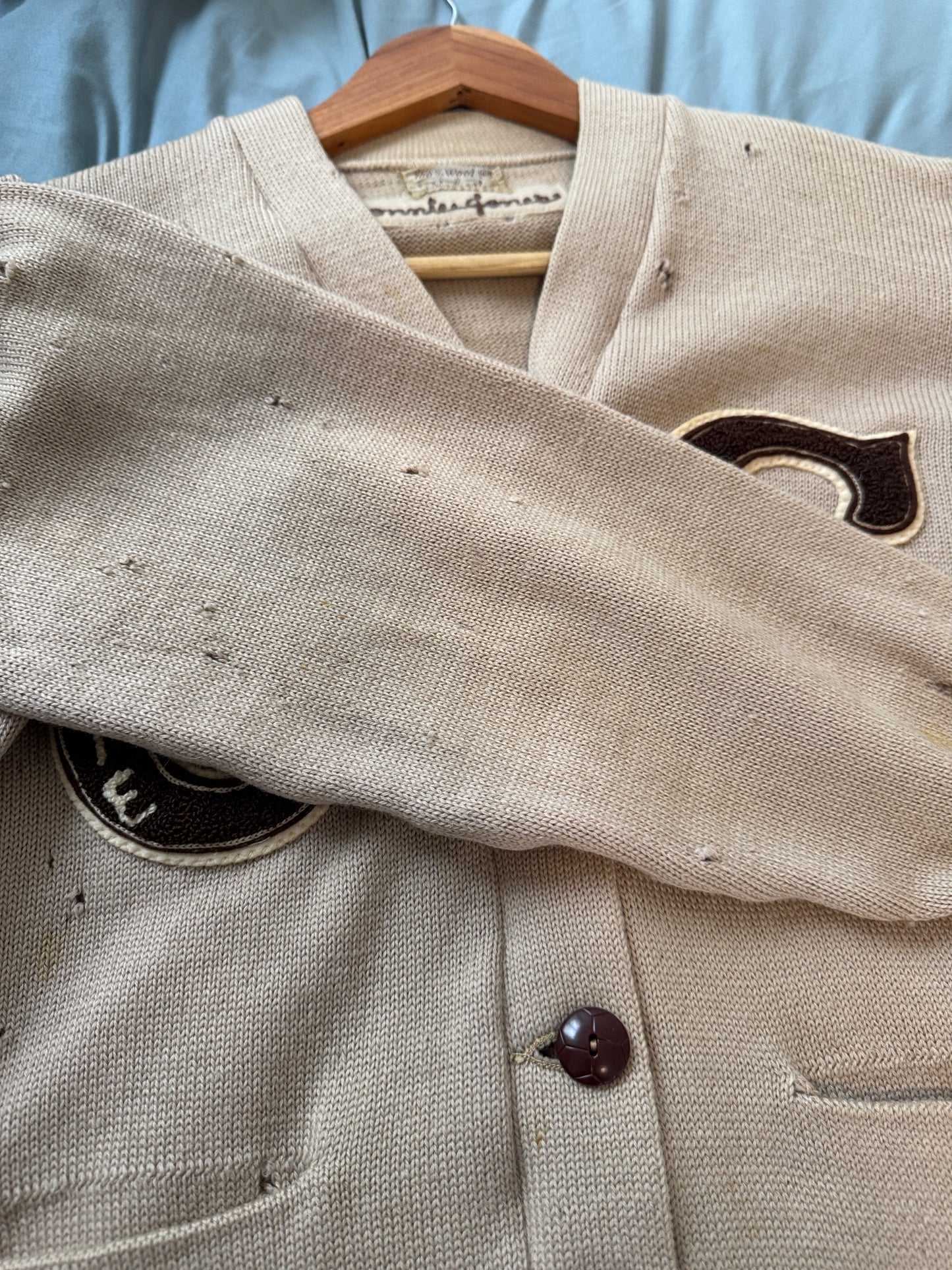 1966 Wool Varsity Cardigan (L)